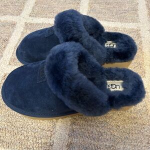 UGG Dark Blue Shearling Slippers